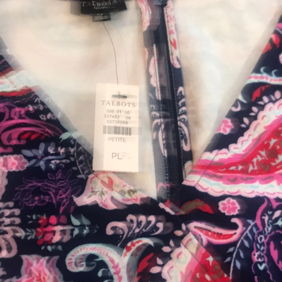 🌸NEW🌸 Talbots Petite Paisley Peplum Dress - Picture 9 of 16